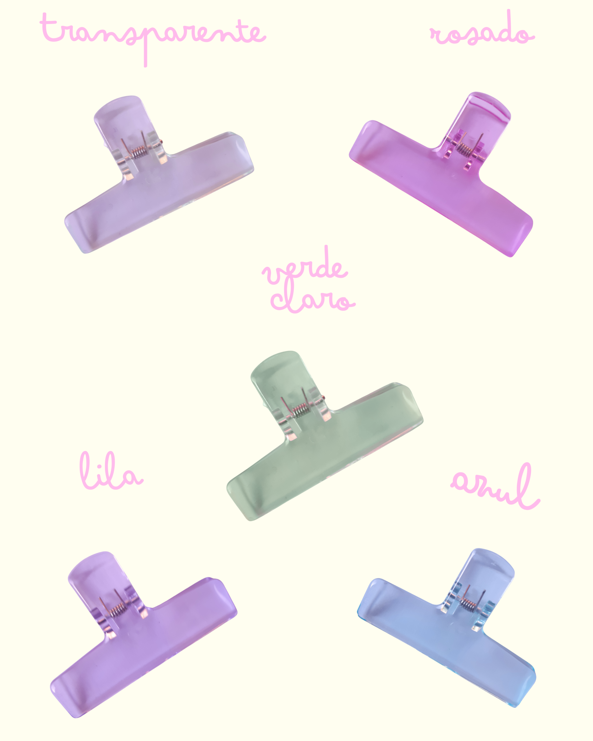 Clip Plastico Traslucido
