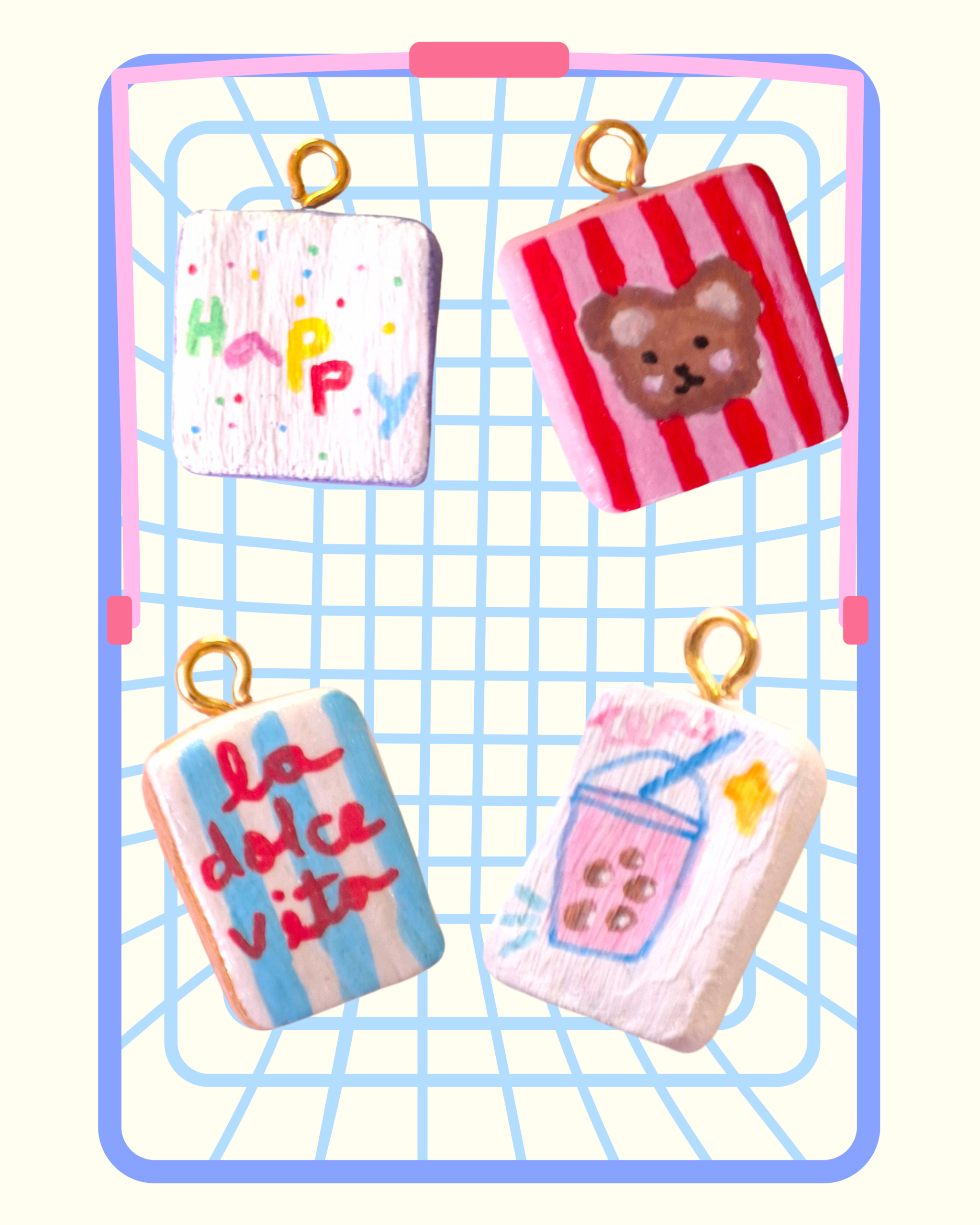 Charms X Dije Cerámica Cuadros