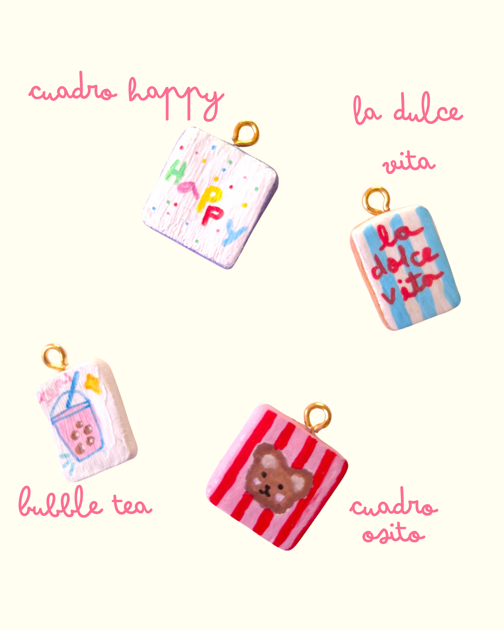 Charms X Dije Cerámica Cuadros - Imagen 2
